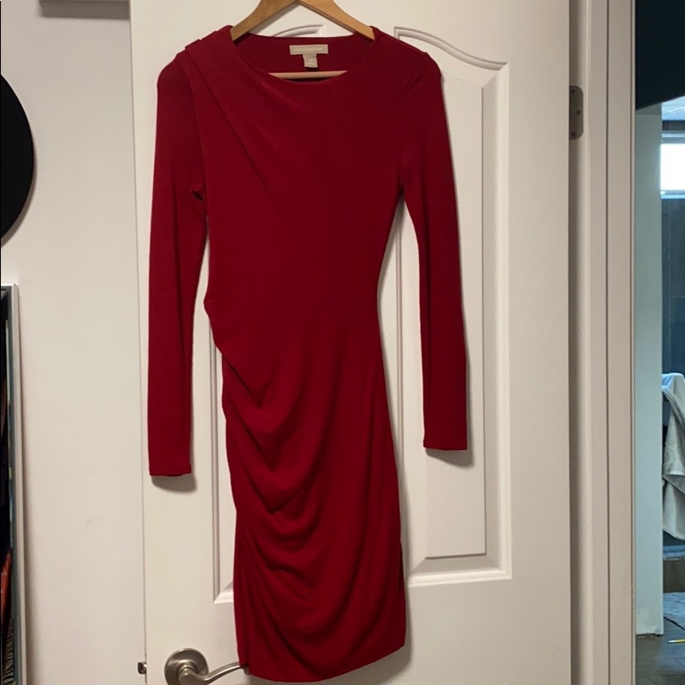 Red long sleeve dress